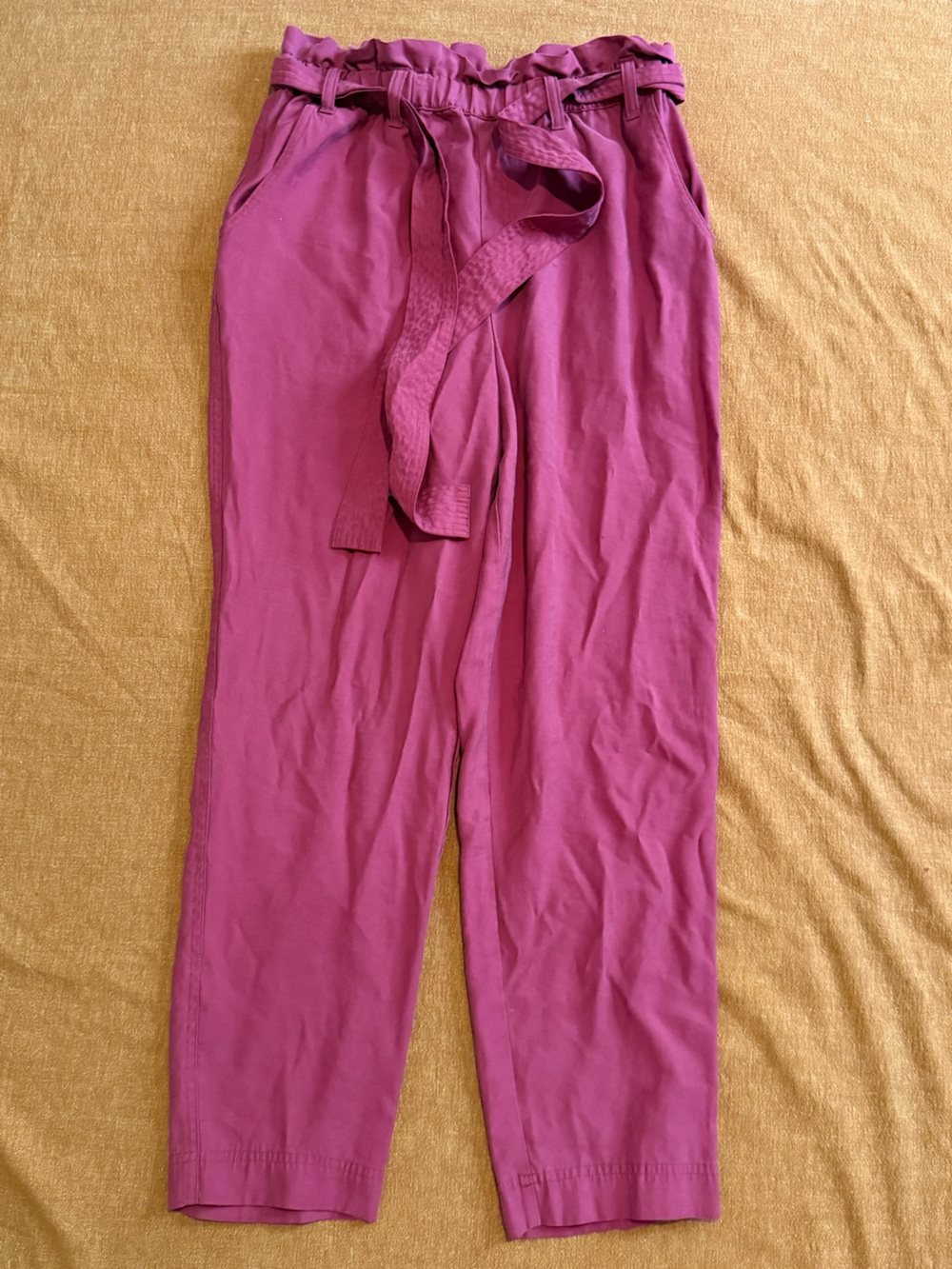 A new day Paper bag pull on pants medium burgundy